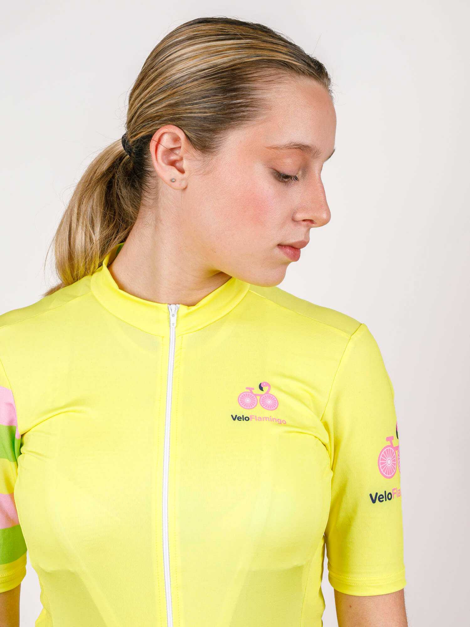 Yellow cycling store shirt